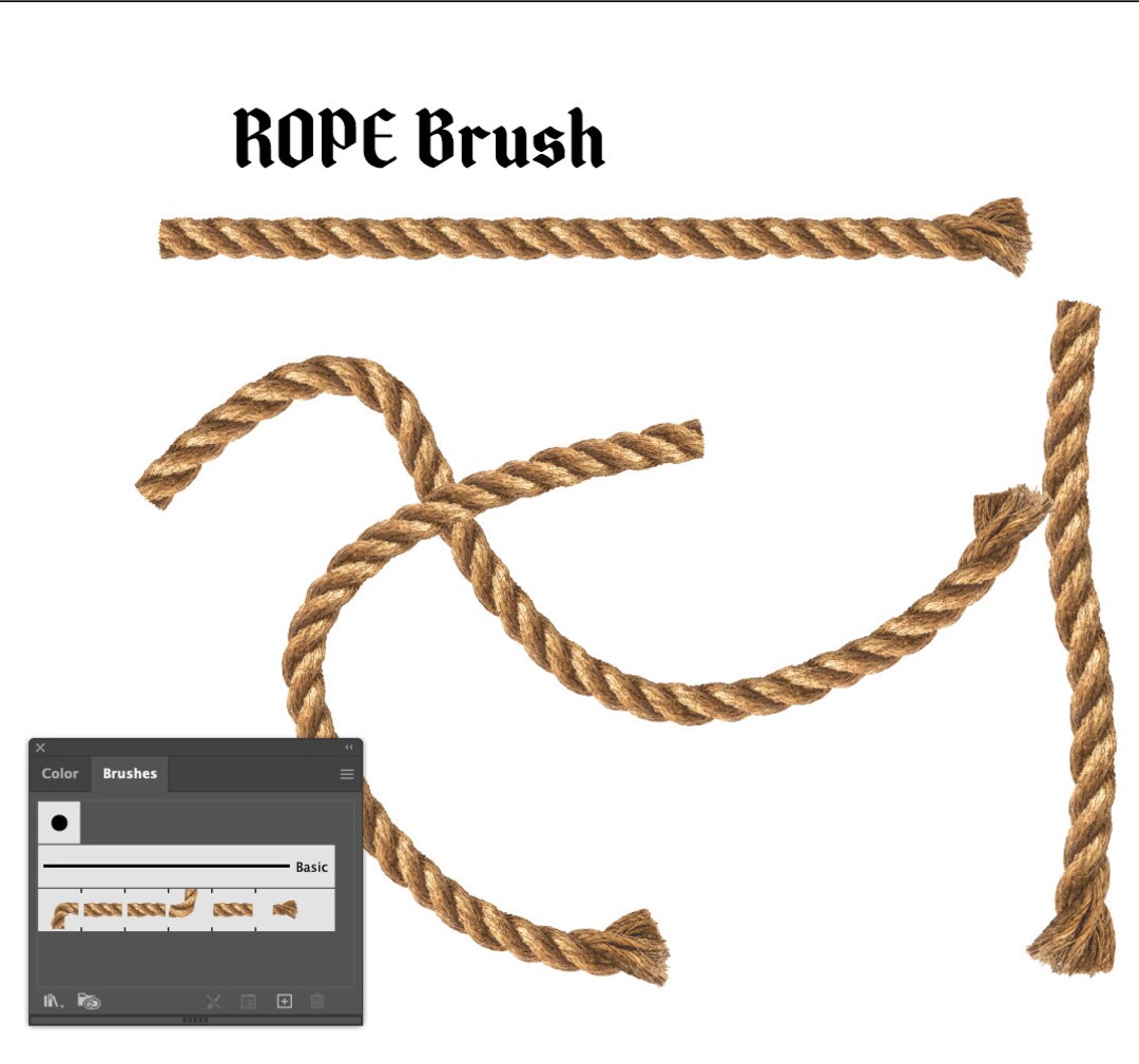 ROPE Brush, Real Rope, Vector File, AI, Adobe Illustrator, Instant ...