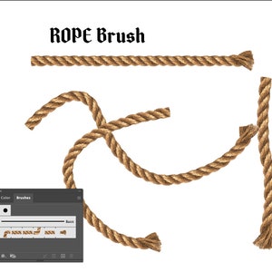 ROPE Brush, real rope, vector file, AI, Adobe Illustrator, instant download, digital files, clipart
