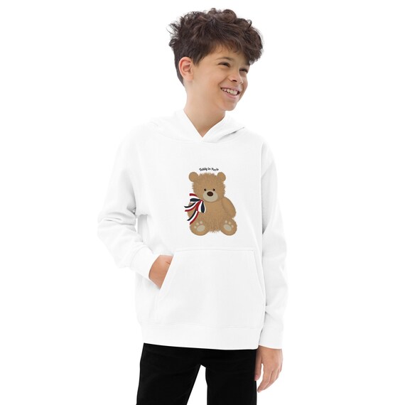 Teddy in Paris Cotton Heritage Kids Fleece Hoodie Etsy