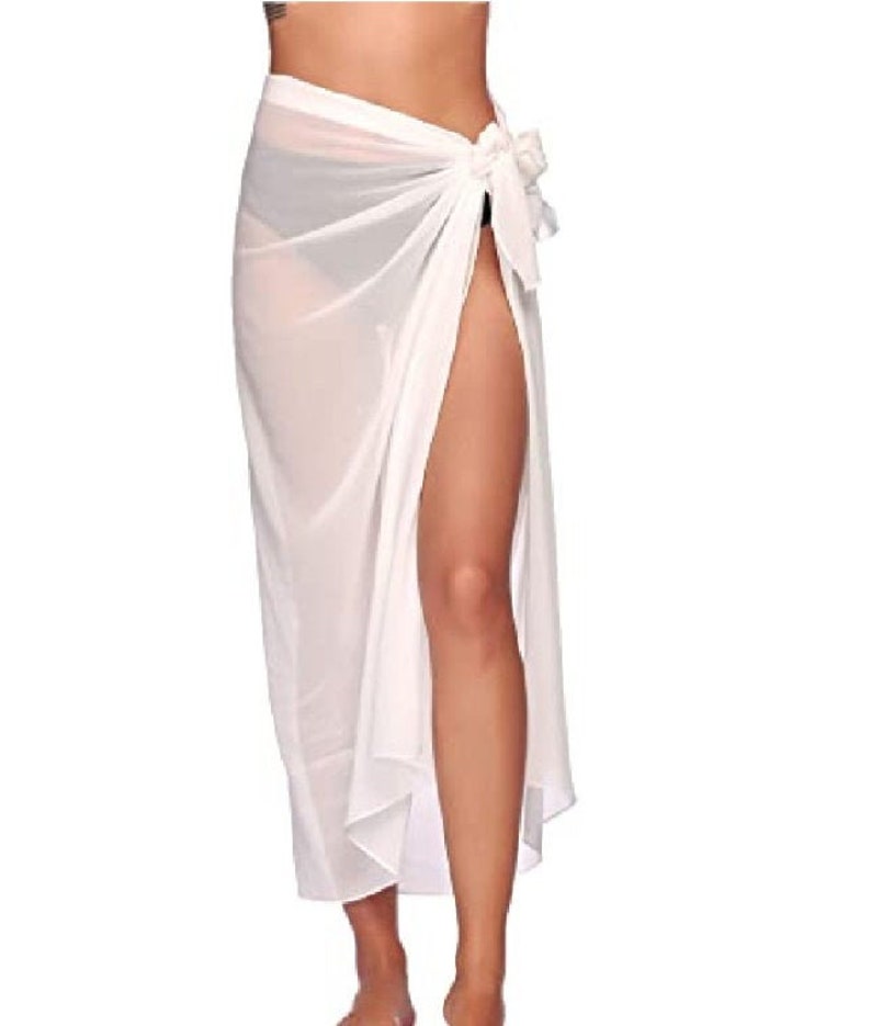Set Canada Cover Ups Hot Sale STOCK 5 Colors Long Sarong Chiffon Sheer Beach Cover Ups S XL