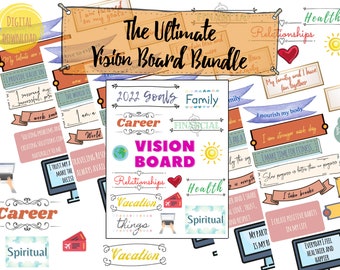 Vision Board Printable Template READY TO PRINT Dream Board - Etsy