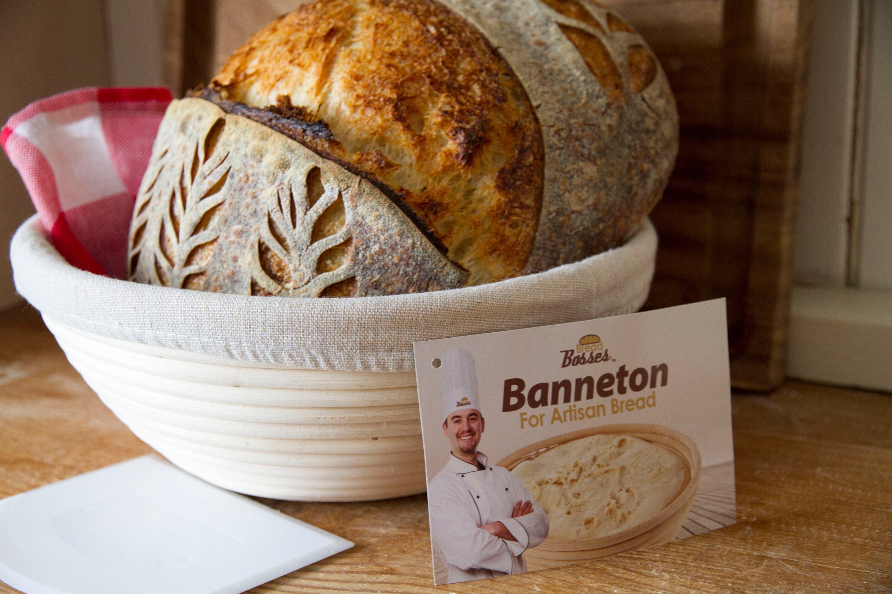 Artisan Bread 1 Set Rattan Banneton Brotform,Sour Dough proofing GOUPPER Round Bread Proofing Proving Basket 