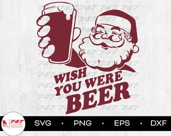 Ojalá fueras cerveza SVG, divertido archivo de corte navideño (archivo digital)