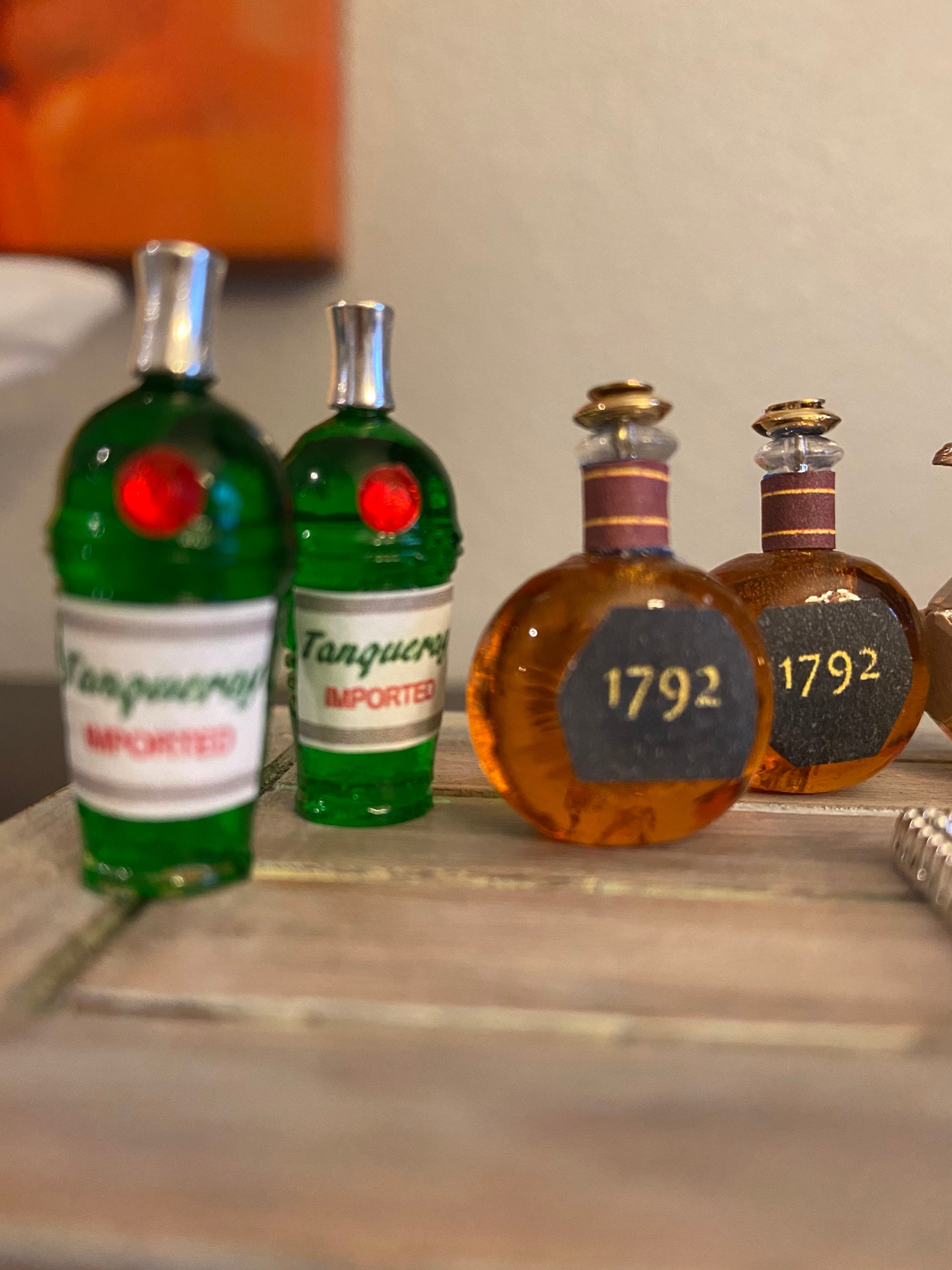 Miniature Tanqueray Gin Bottle 112 scale Liquor Dollhouse Etsy