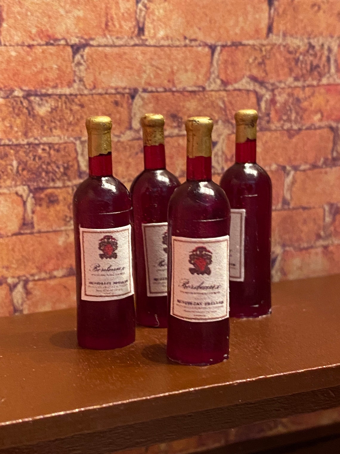 Miniature Red Wine Bottle 112 scale Etsy