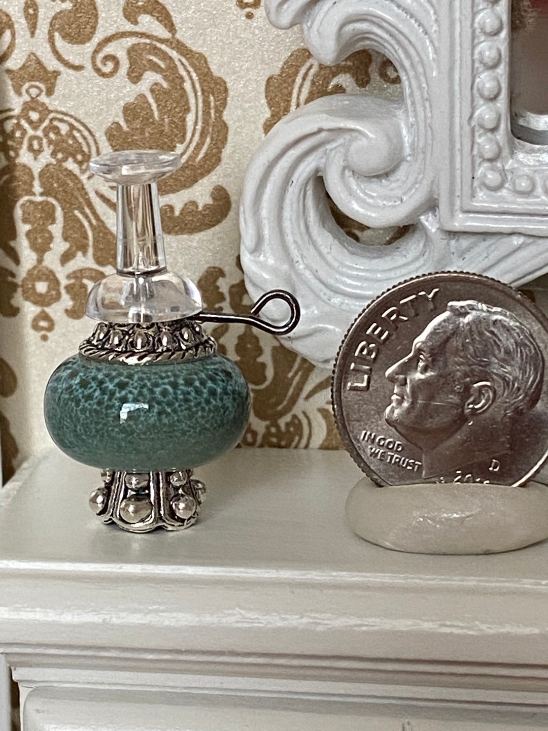 Lanterne Miniature Moderne Pour Maison De Poupée 1:12 - Avec LED - Métal - 4,5cm