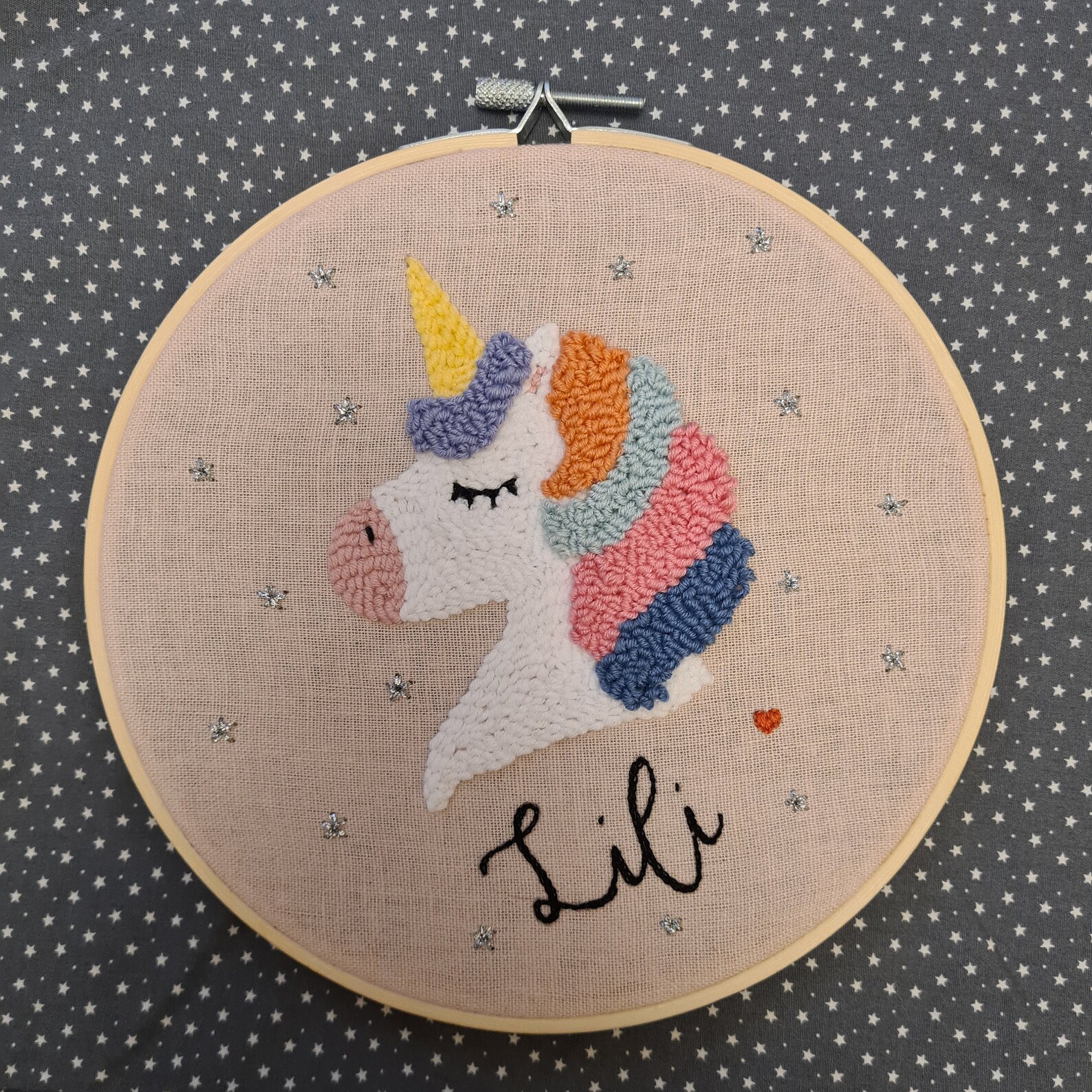 Punch Needle Personalised Unicorn Hoop Parfait pour les 1er Etsy