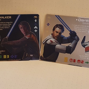 Anakin Skywalker / Obi-Wan Kenobi Eta-2 Aktis Doppelseitige X-Wing Alt Art Metal Karte