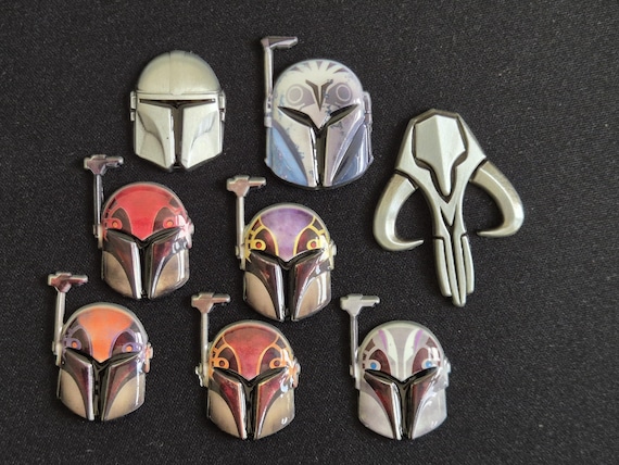 Mandalorian Character Helmet Tokens for Star Wars X-wing, Legion