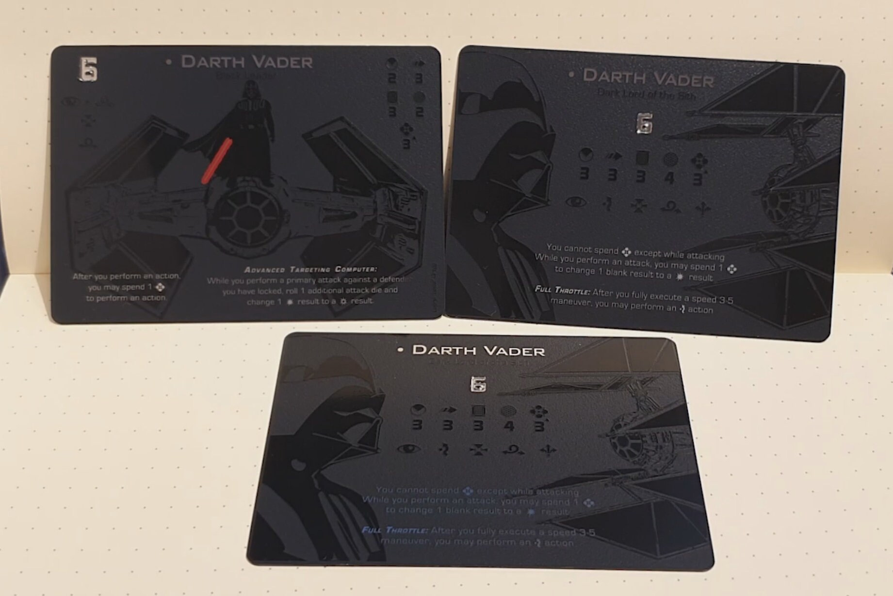 NEW! Darth Vader (TIE/x1 and TIE/D) Double-sided X-Wing Alt Art Metal…