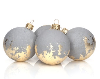 Christbaumkugel Set 4tlg. aus Beton | veredelt mit Blattmetall | Weihnachten | Weihnachtsbaumschmuck | Adventskranz | ab 19,99 Euro