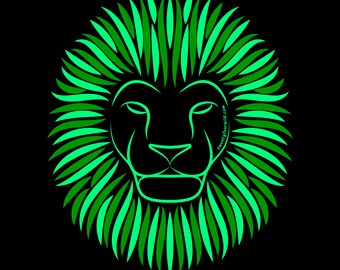 Wild Forest Green Lion | Kid Tee