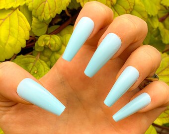 Aqua Blue Nails Etsy Aqua Blue Nails Etsy