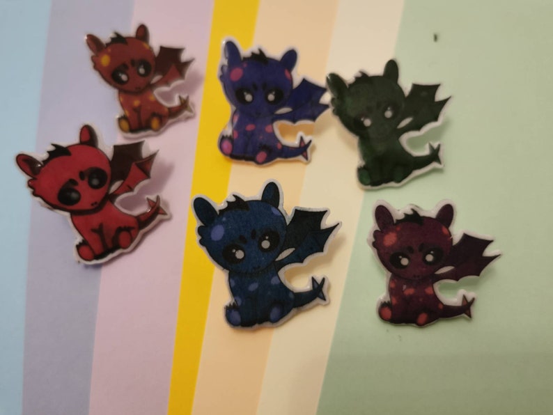 Dragon Design Pin Badges