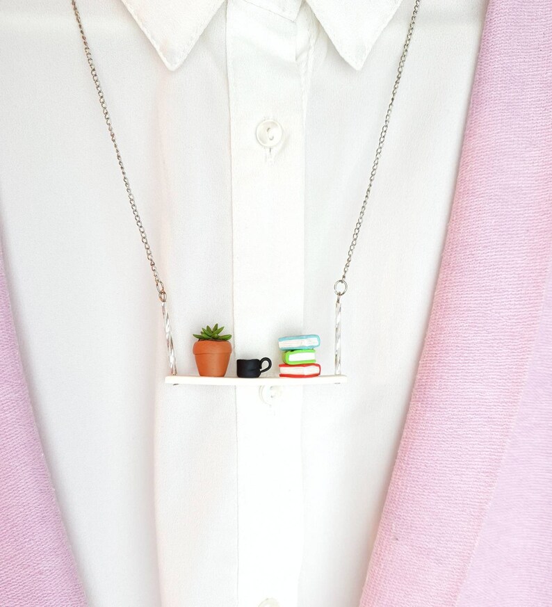 Small book shelf necklace image 1