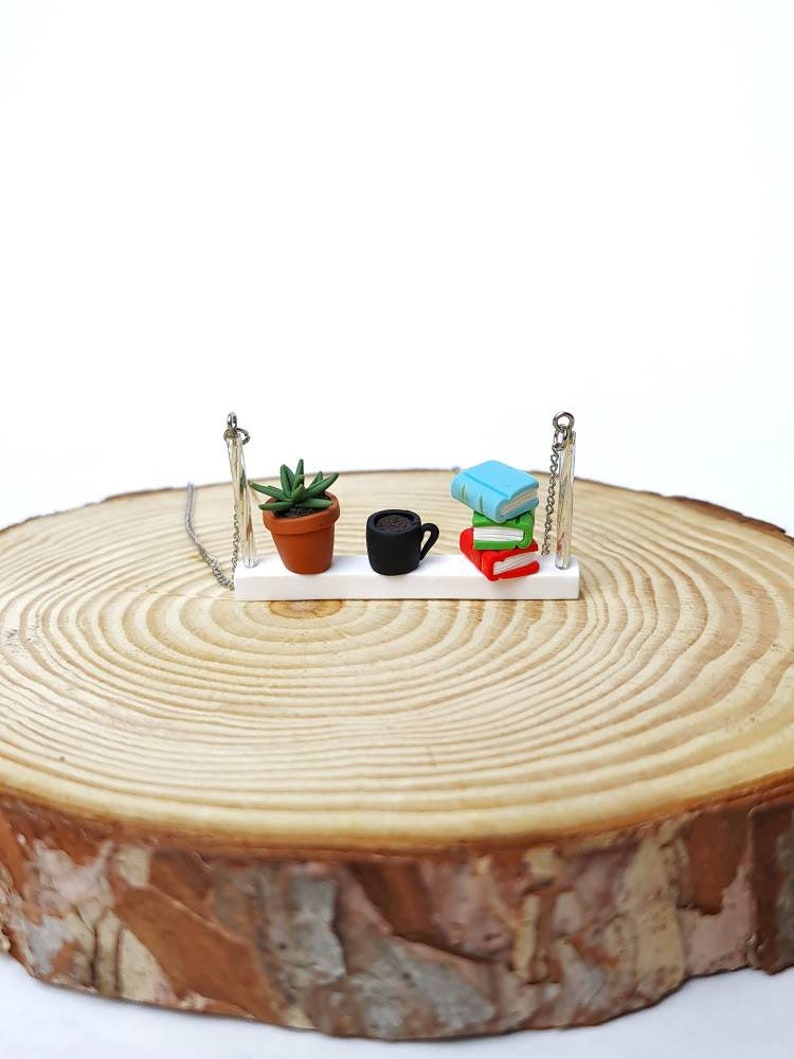 Small book shelf necklace image 3