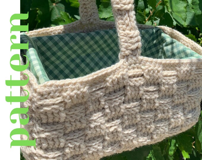 PATTERN Crochet Picnic Basket Etsy
