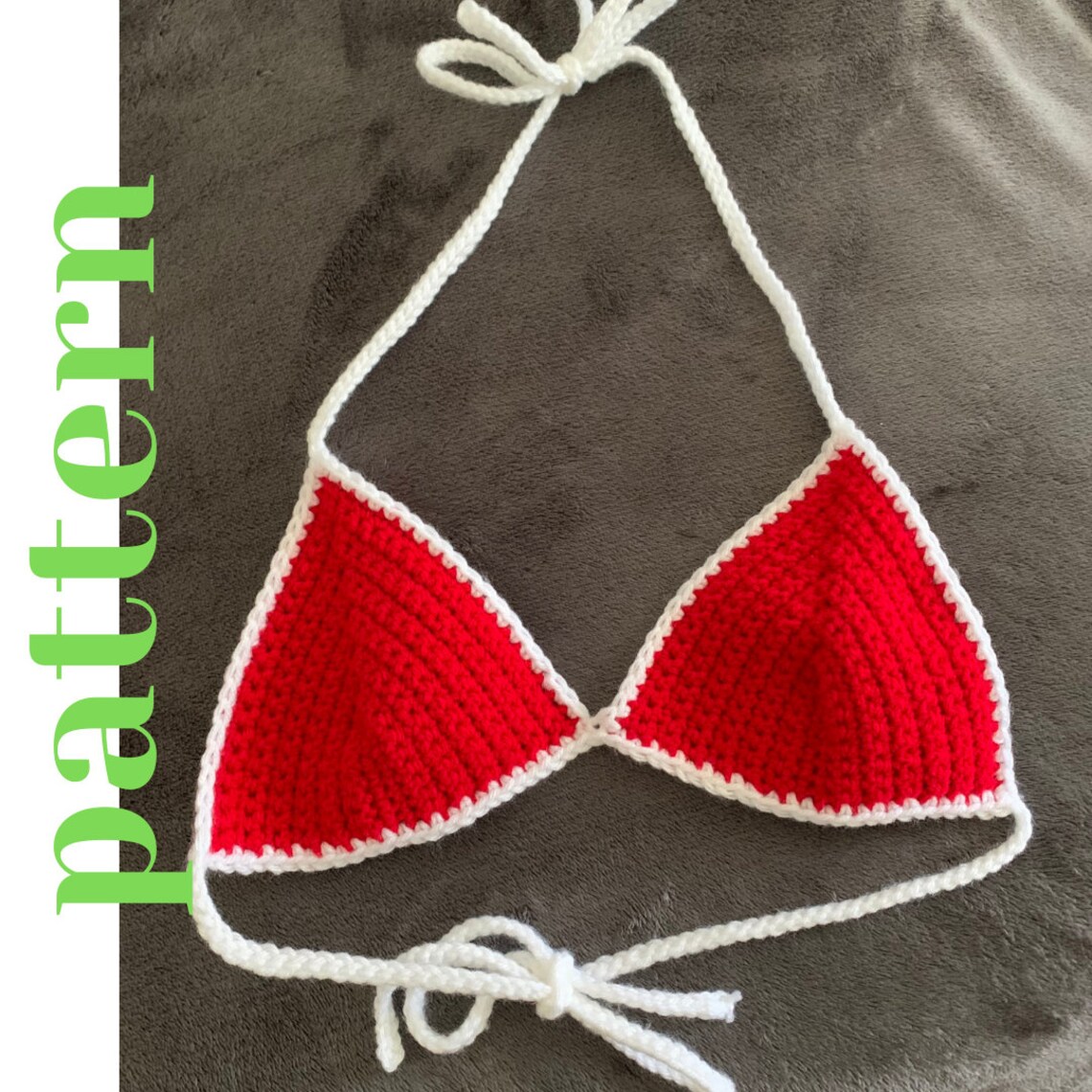Crochet Triangle Bikini Flower Motif - Cream
