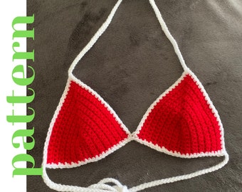 PATTERN Crochet Triangle Bikini Top | Colorblock Bikini