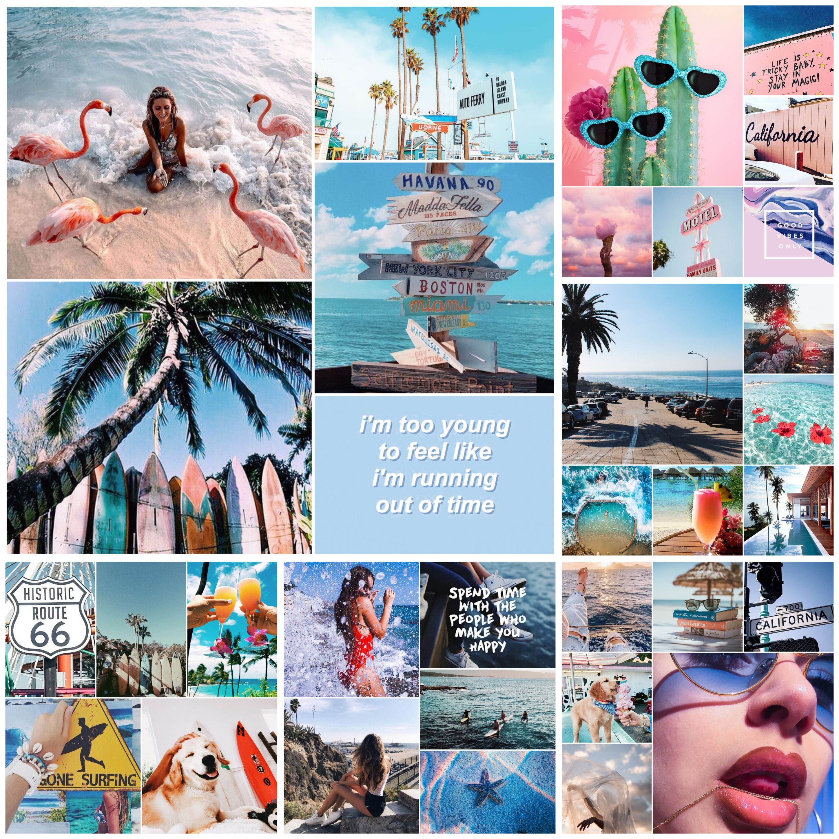 Cali Summer Vibes Aesthetic Wall Collage 45 Pcs Digital - Etsy