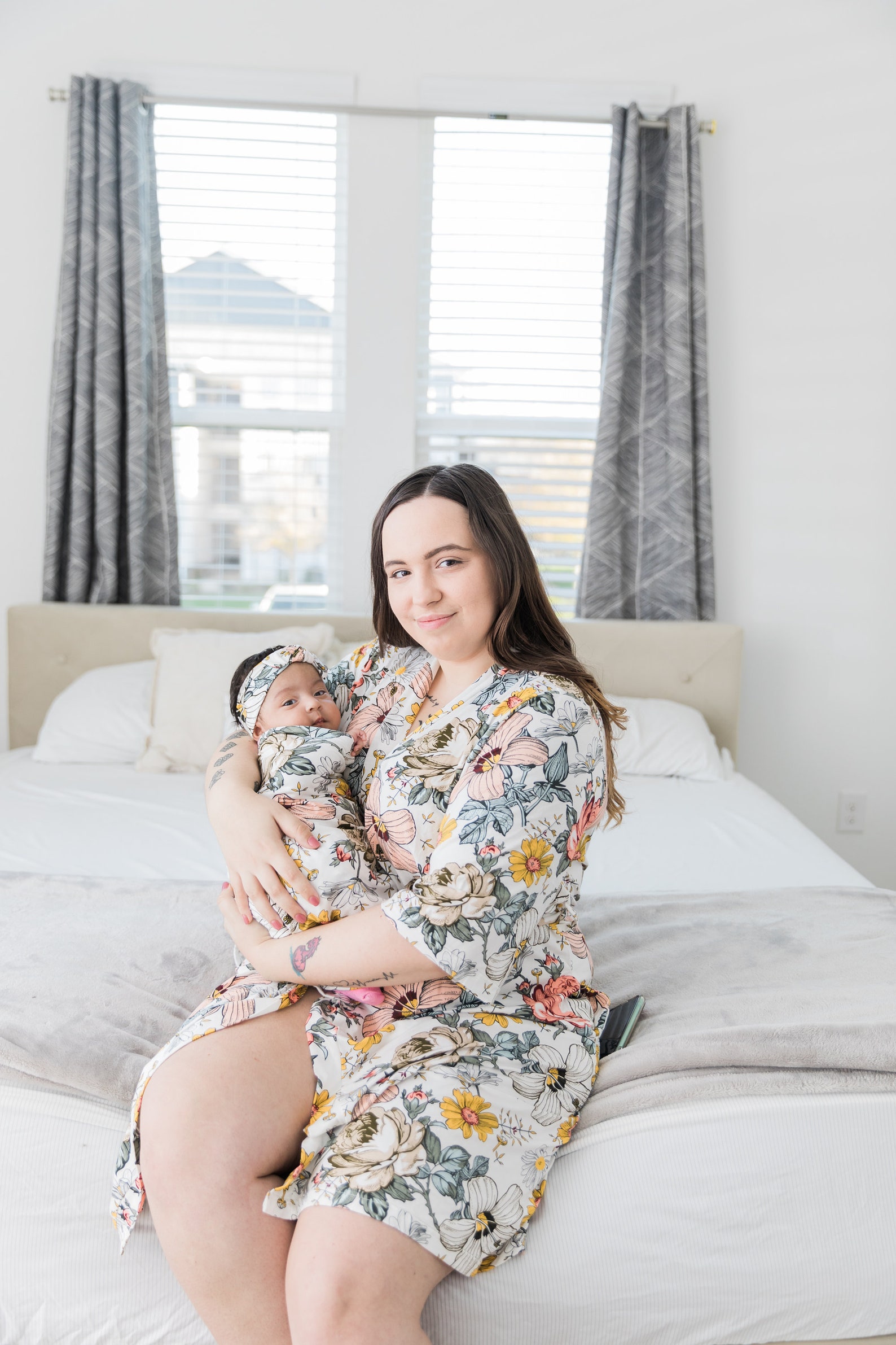 Floral garden mom robe matching robe baby swaddle and Etsy