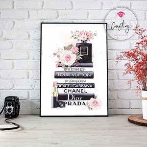 $4/mo - Finance Photo of Coco, Gucci, Prada, Louis Vuitton, LV Designer  Stores - Glam Wall Decor Set - High Fashion Design Wall Art Room Decoration  - Chic Luxury Couture Poster Picture