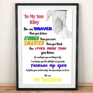 Autism Print, Hidden disability artwork, Awareness Print, You are braver than... , Modern decor