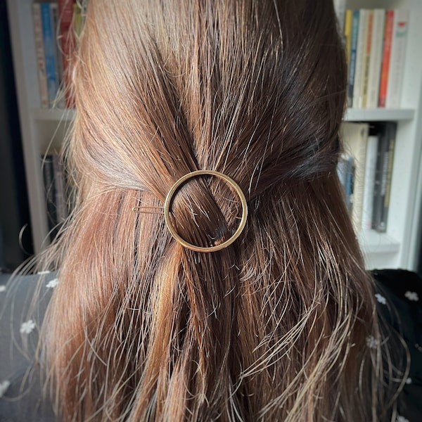 Zilver of goud minimalistische cirkel haarclip | Lichtgewicht ronde haarschuif | Sterke hold haarspeld | Haarspeldje | Snelle verzending de volgende dag
