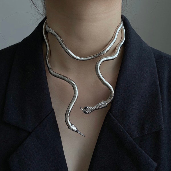 Bendy Snake Necklace / Bracelet/ Belt,  Colours: Silver, Golden, Grey and Multicolour | Unisex Futuristic