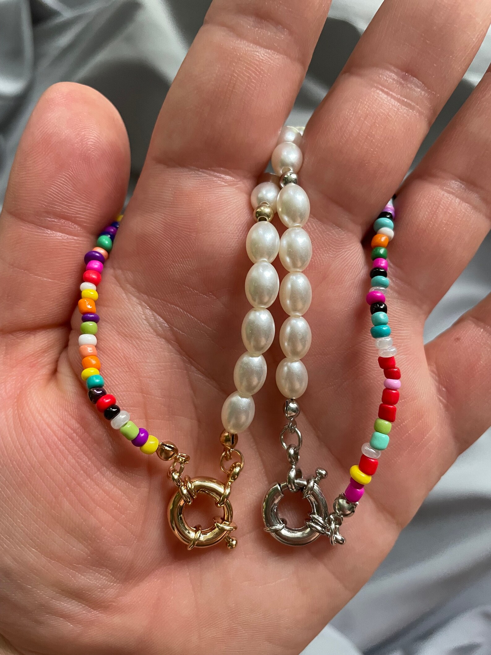 Half and Half Bracelet Y2K Style Multicolour Beaded and Etsy