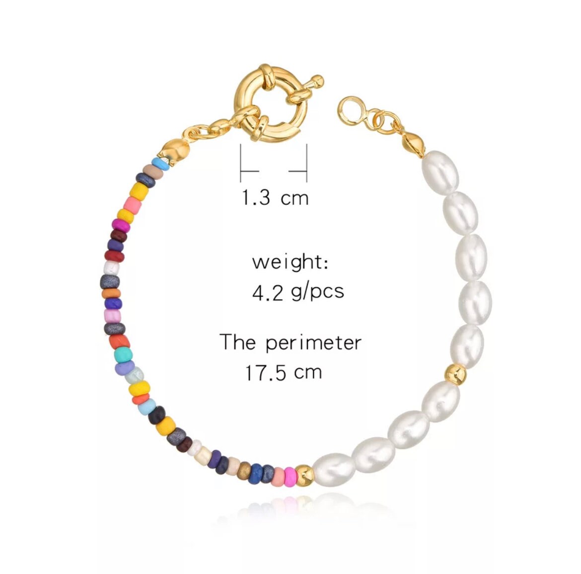 Half and Half Bracelet Y2K Style Multicolour Beaded and Etsy