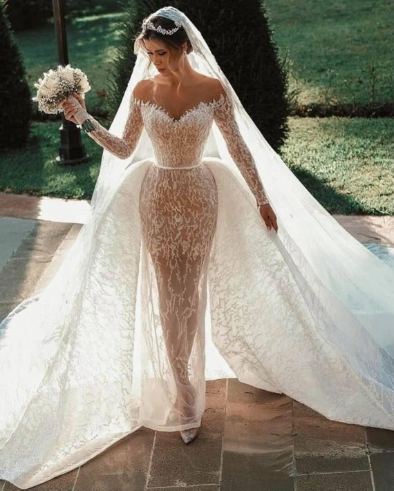 Mermaid Wedding Dress With Detachable 