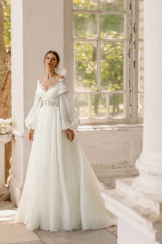 Bishop Sleeve Wedding Dress the Bride's 