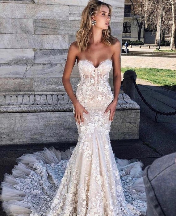 Sexy corset mermaid wedding dress ...