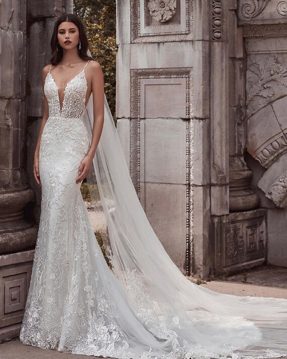 fishtail sparkly wedding dresses