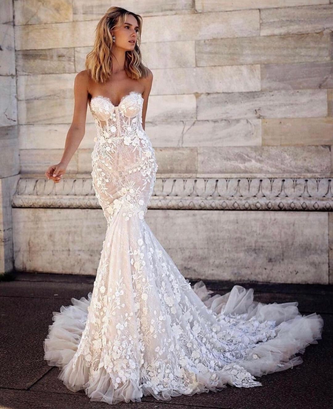 Sexy Corset Mermaid Wedding Dress Champagne Mermaid Wedding - Etsy