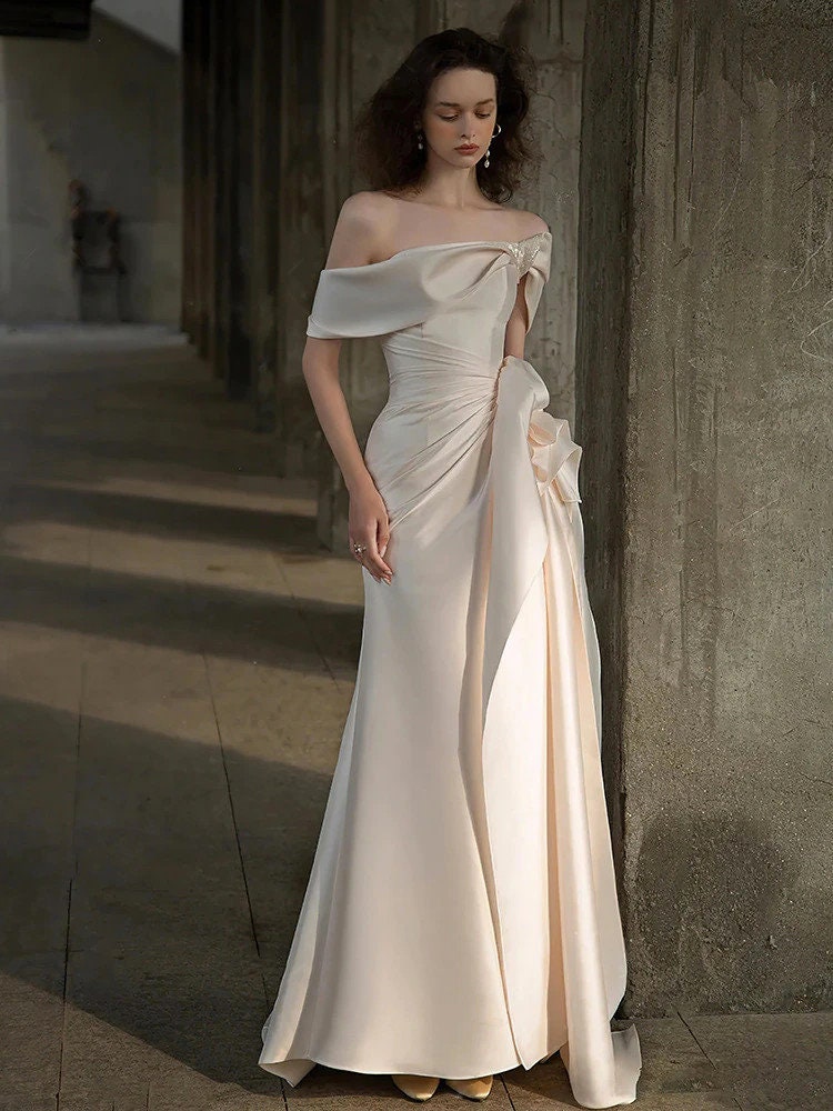 Wedding Dress With Modern Design With Luxurious Satin - Etsy