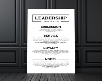 Rasgos de liderazgo de un rey - Versículo bíblico para pared (Descarga digital)