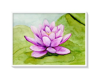 Waterlily  Watercolor Print