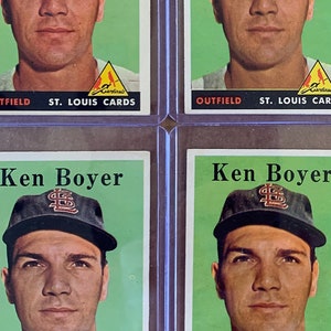 1958 Topps Ken Boyer #350 - Lote de cinco cartas