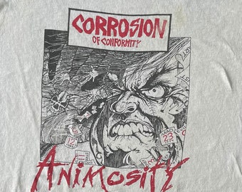 Corrosion of Conformity Vintage Rare T Shirt, Faded White Tee, Big