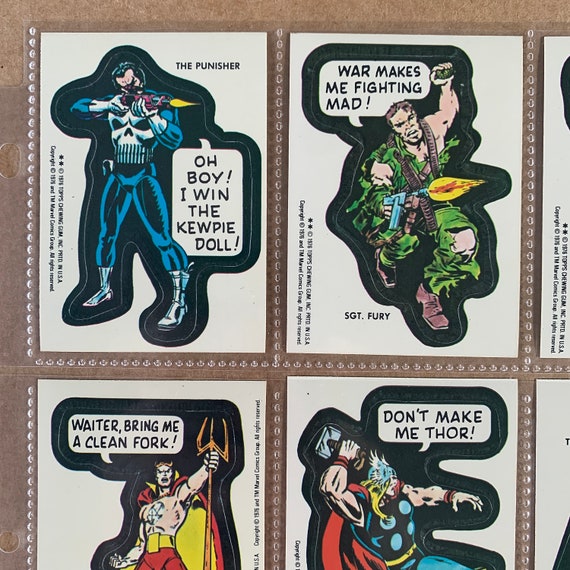 1976 Topps Marvel Super Heroes Stickers (lot of 27 Total), Plain