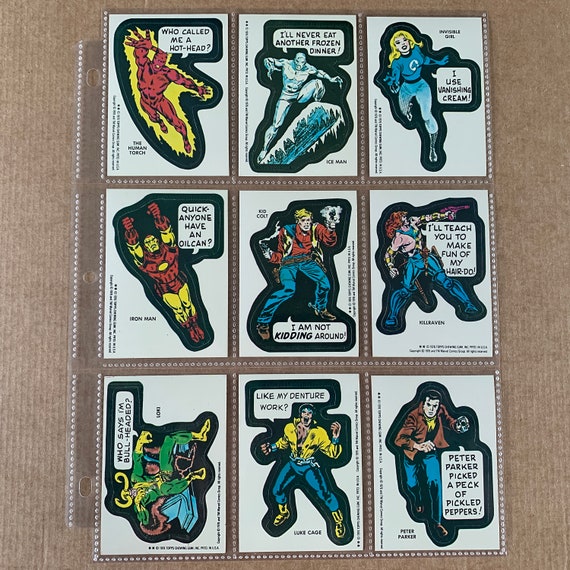 1976 Topps Marvel Super Heroes Stickers (lot of 27 Total), Plain