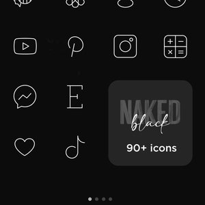 Black Ios Icon Pack Aesthetic Iphone Ios 14 Minimalistic Etsy