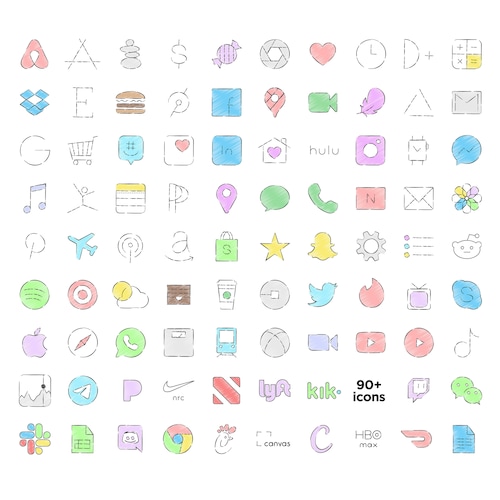Minimalist Ios 14 App Icons Pastel Iphone App Icon Pack - Etsy