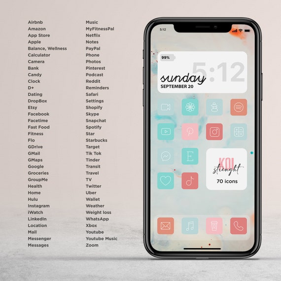 Pastel Ios Icon Pack Aesthetic Iphone Ios 14 Pink Custom Etsy Pastel Ios Icon Pack Aesthetic Iphone Ios 14 Pink Custom Etsy