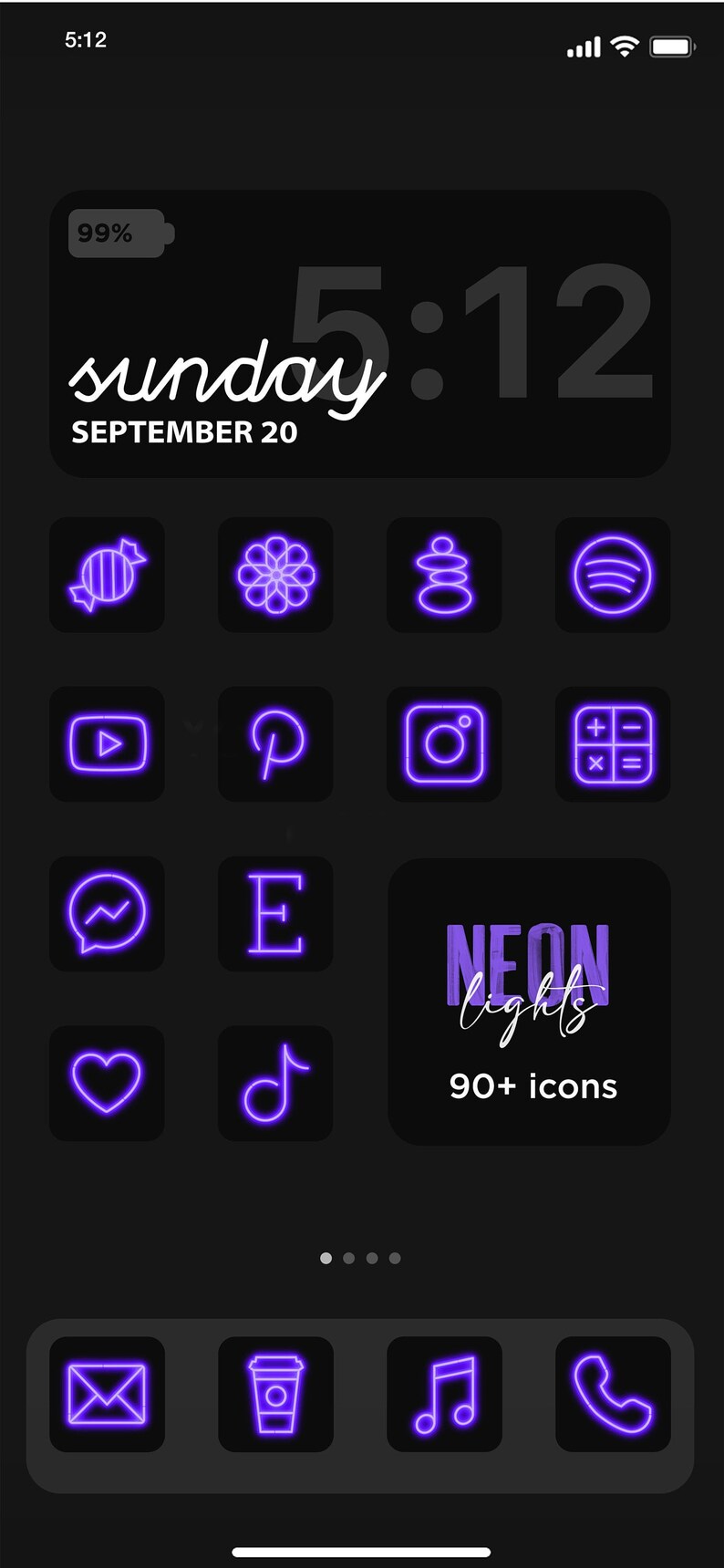 neon ios purple icon aesthetic iphone
