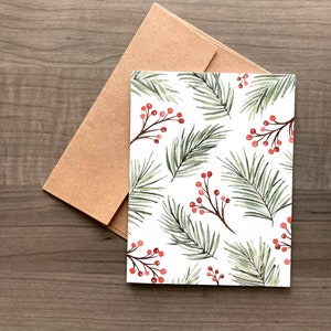 Watercolor Christmas Cards: Handmade Botanical Winter Holiday Set