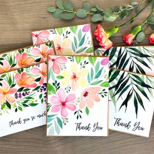 Floral Watercolor Thank You Card, Teacher Appreciation Card, Watercolor Card Set, Flower Thank You Notes, Assorted Thank You Cards