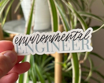 Autocollant d'ingénieur environnemental, autocollant STEM, autocollant d'ingénierie environnementale, autocollant d'étudiant en génie, cadeau d'ingénierie